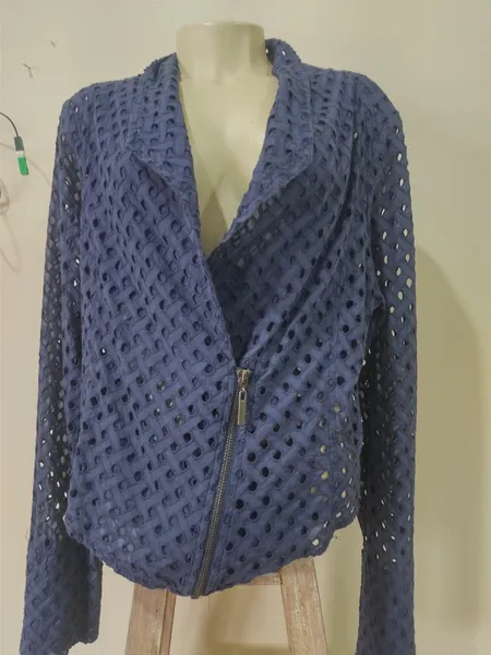 jaquetinha de lese azul