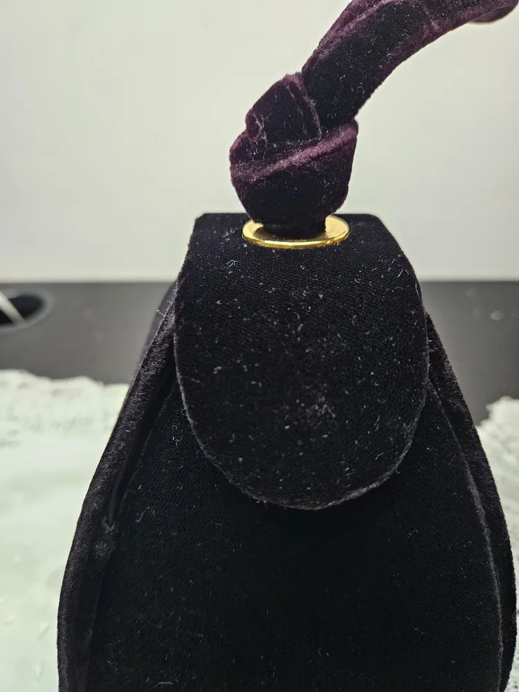 bolsa de mão dryzun veludo preto vintage