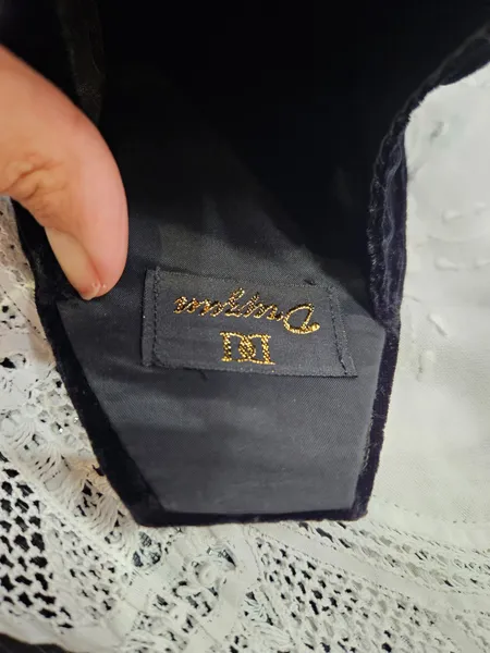 bolsa de mão dryzun veludo preto vintage