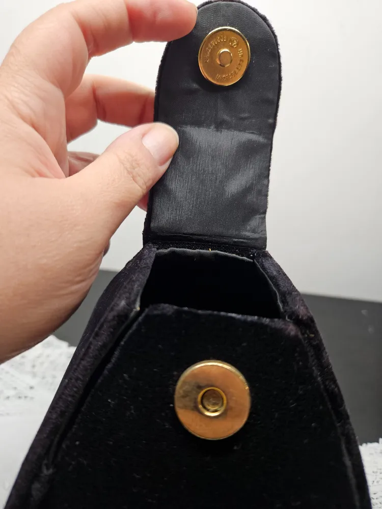 bolsa de mão dryzun veludo preto vintage