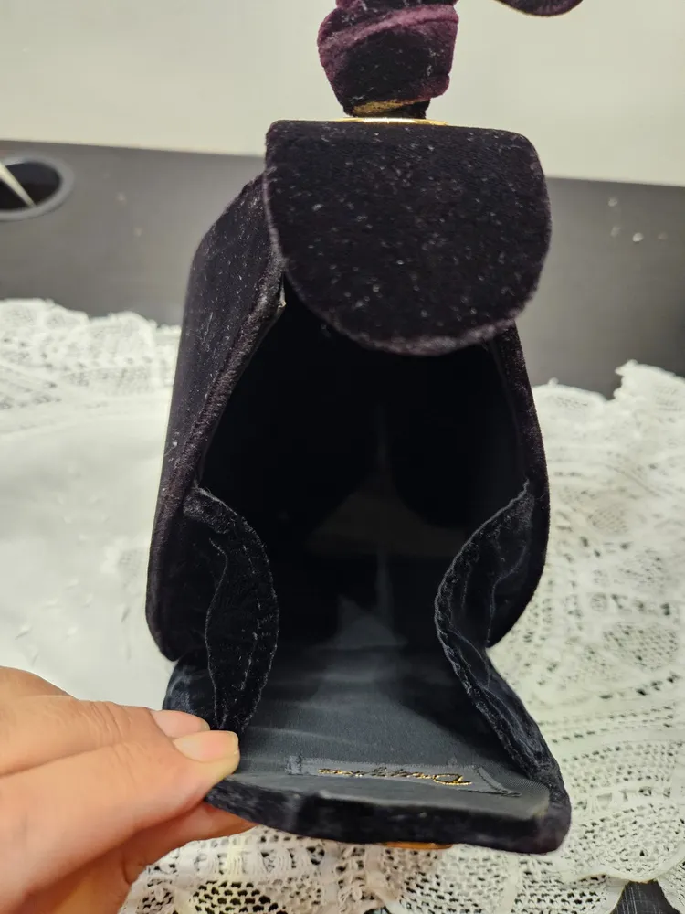 bolsa de mão dryzun veludo preto vintage