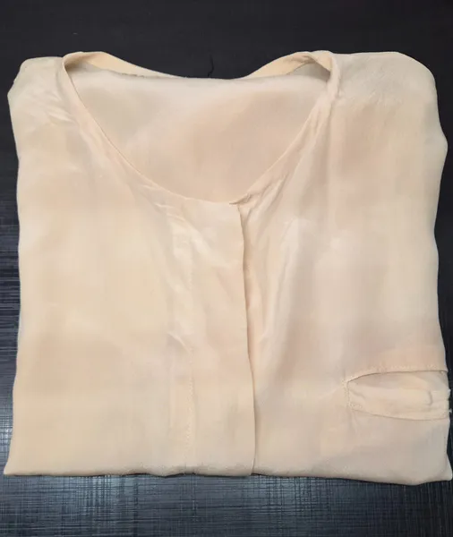 blusa vintage seda bege M