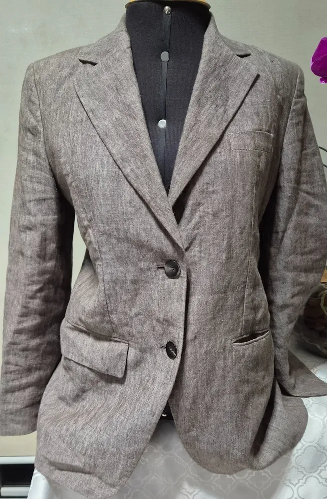 blazer massimo dutti linho marrom