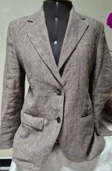 blazer massimo dutti linho marrom