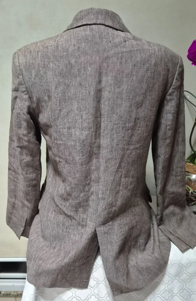 blazer massimo dutti linho marrom
