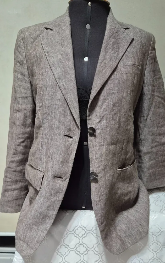 blazer massimo dutti linho marrom
