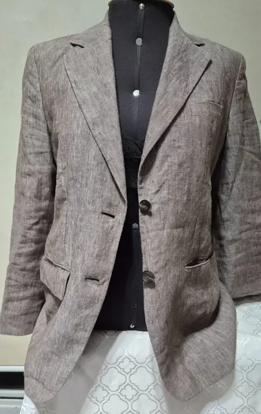 blazer massimo dutti linho marrom