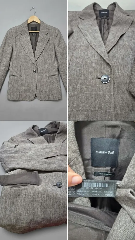 blazer massimo dutti linho marrom