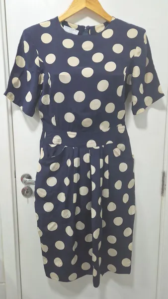 Vestido seda poá Nina Ricci 40