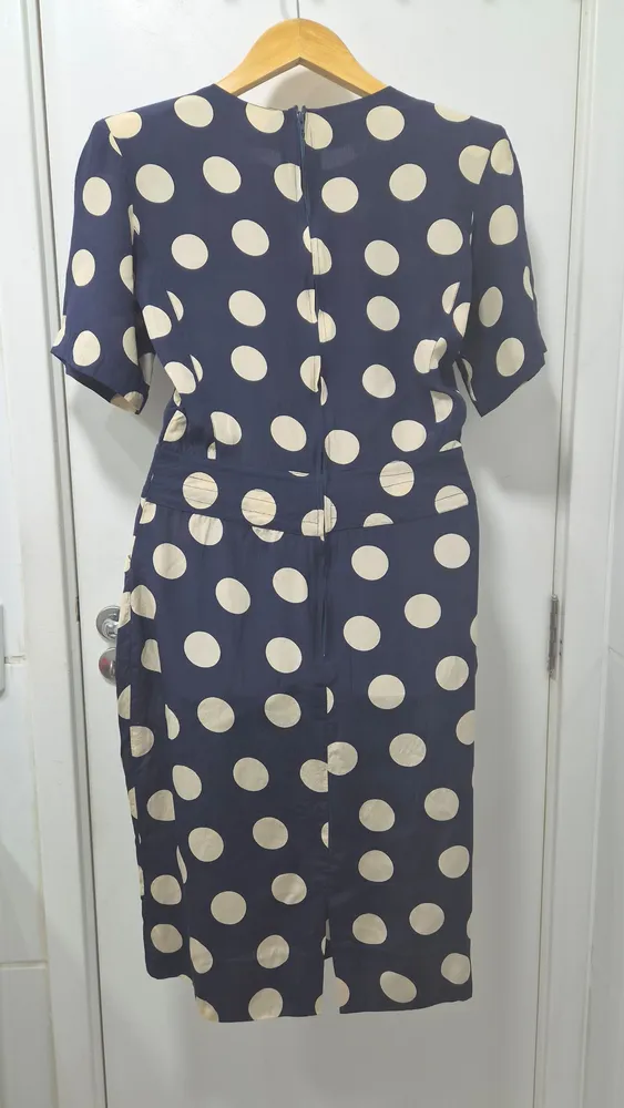 Vestido seda poá Nina Ricci 40
