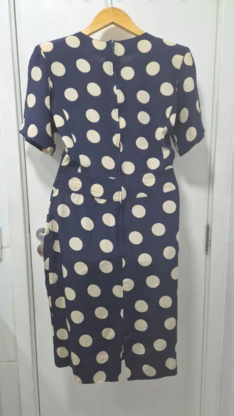 Vestido seda poá Nina Ricci 40