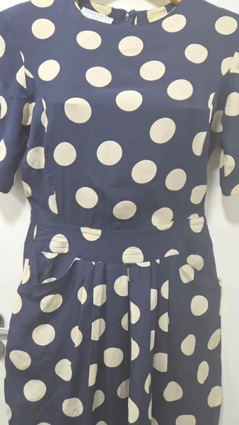 Vestido seda poá Nina Ricci 40
