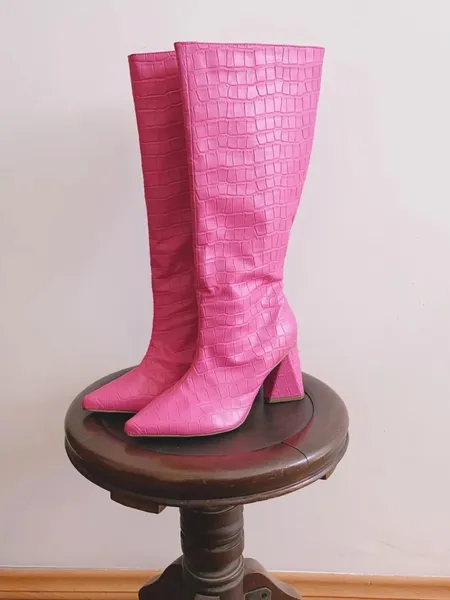 Bota croco pink