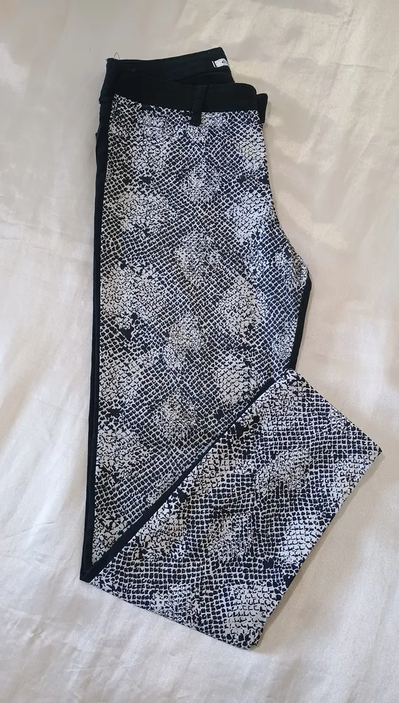 Calça cós alto Sarja