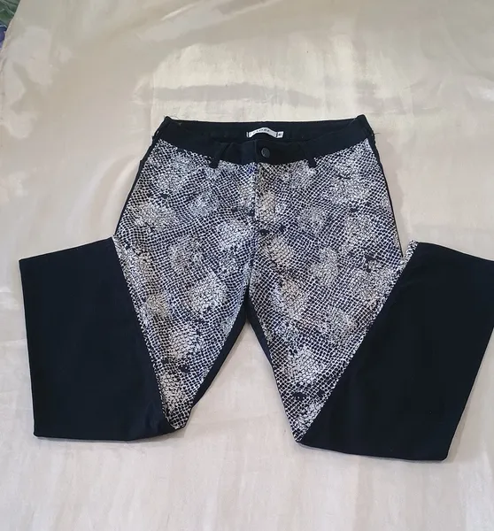 Calça cós alto Sarja