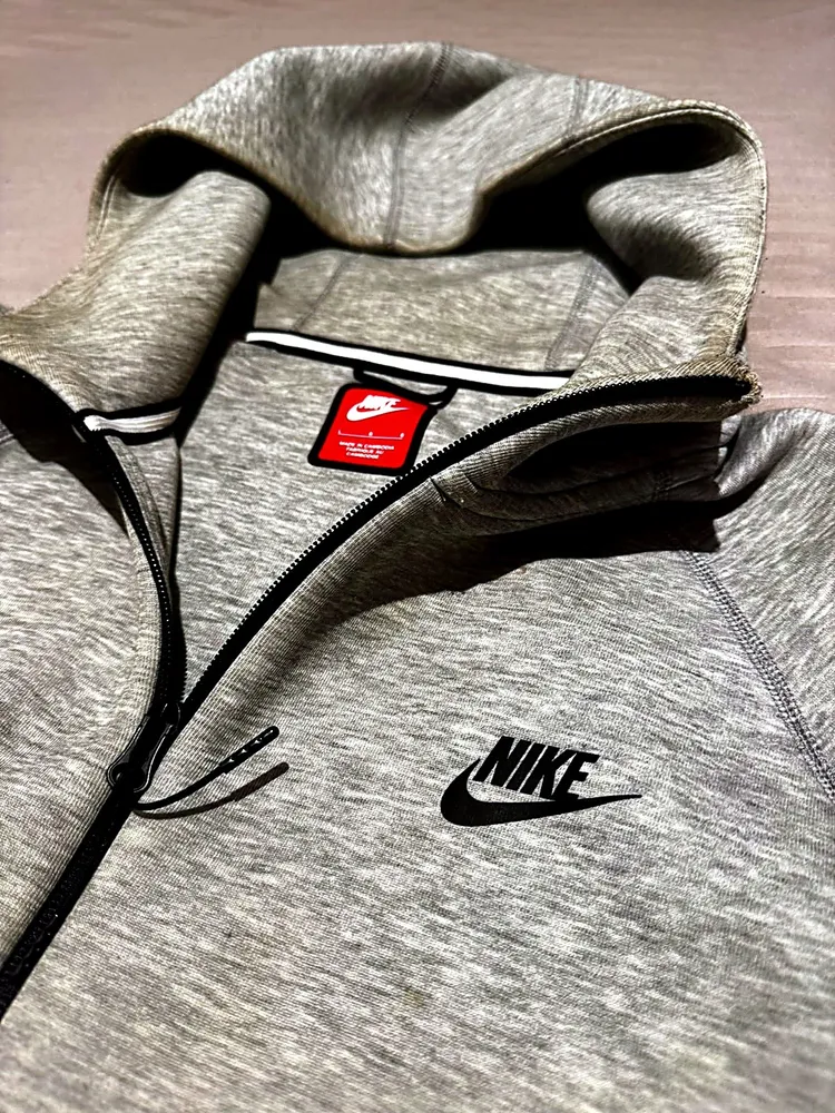 Moletom Nike Tech Fleece Windrunner Cinza Original Tam G