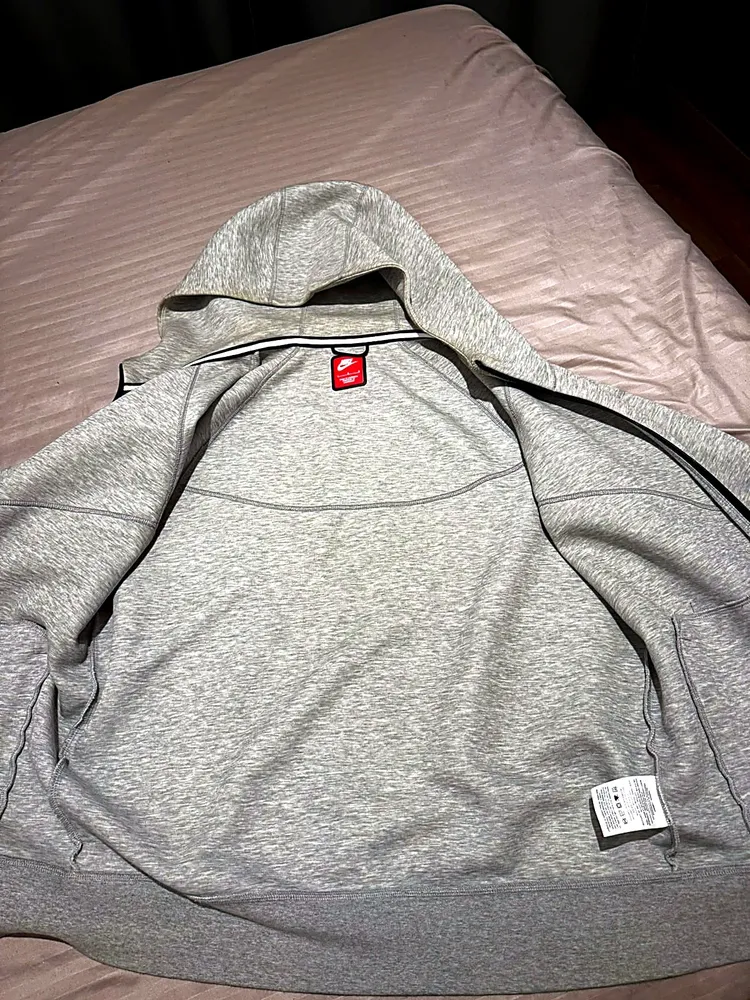 Moletom Nike Tech Fleece Windrunner Cinza Original Tam G