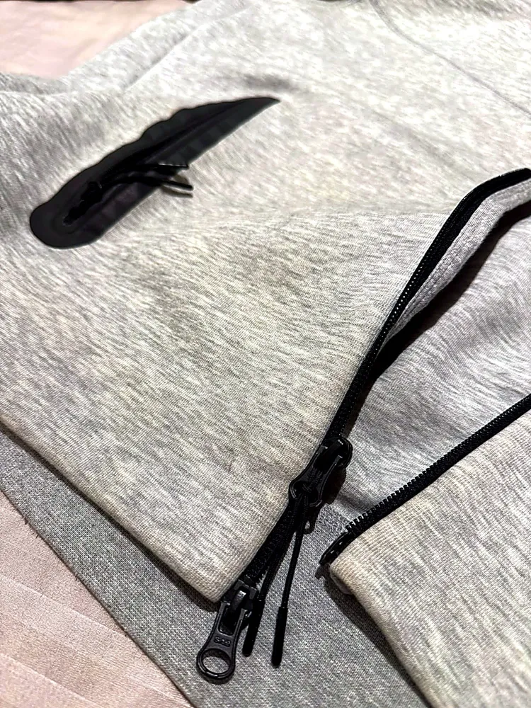 Moletom Nike Tech Fleece Windrunner Cinza Original Tam G