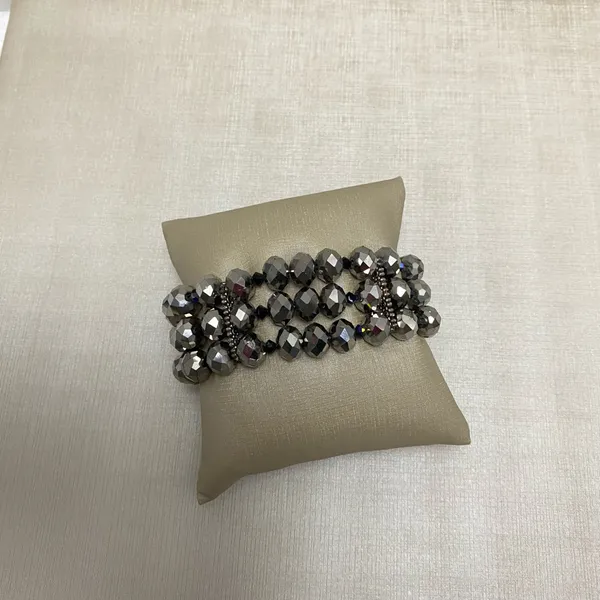 Bracelete em cristais facetado grafite