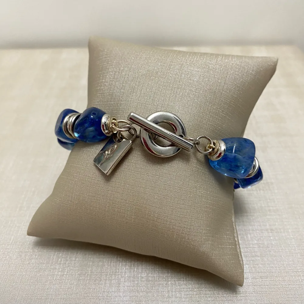 Pulseira com pedra jade azul
