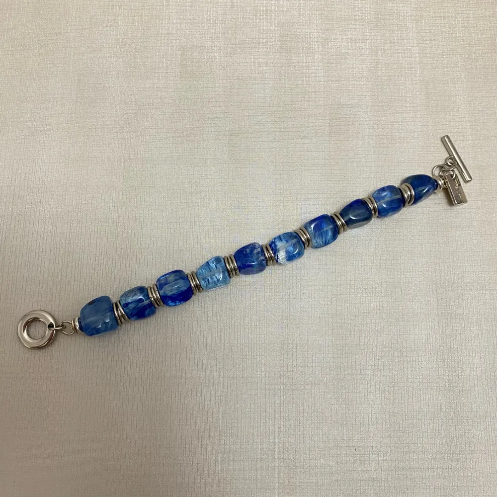 Pulseira com pedra jade azul