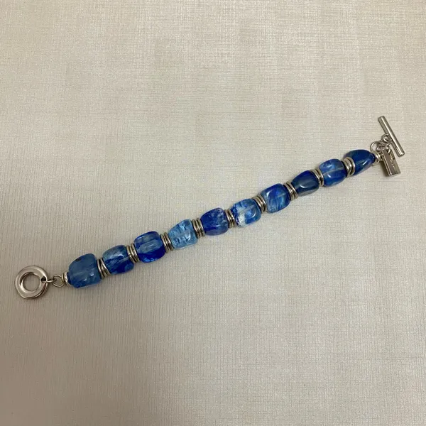Pulseira com pedra jade azul