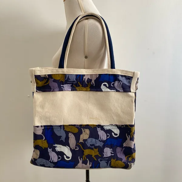 Bolsa grande em juta e viscose forrada
