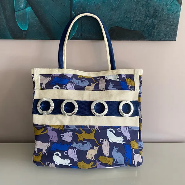 Bolsa grande em juta e viscose forrada