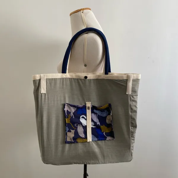 Bolsa grande em juta e viscose forrada