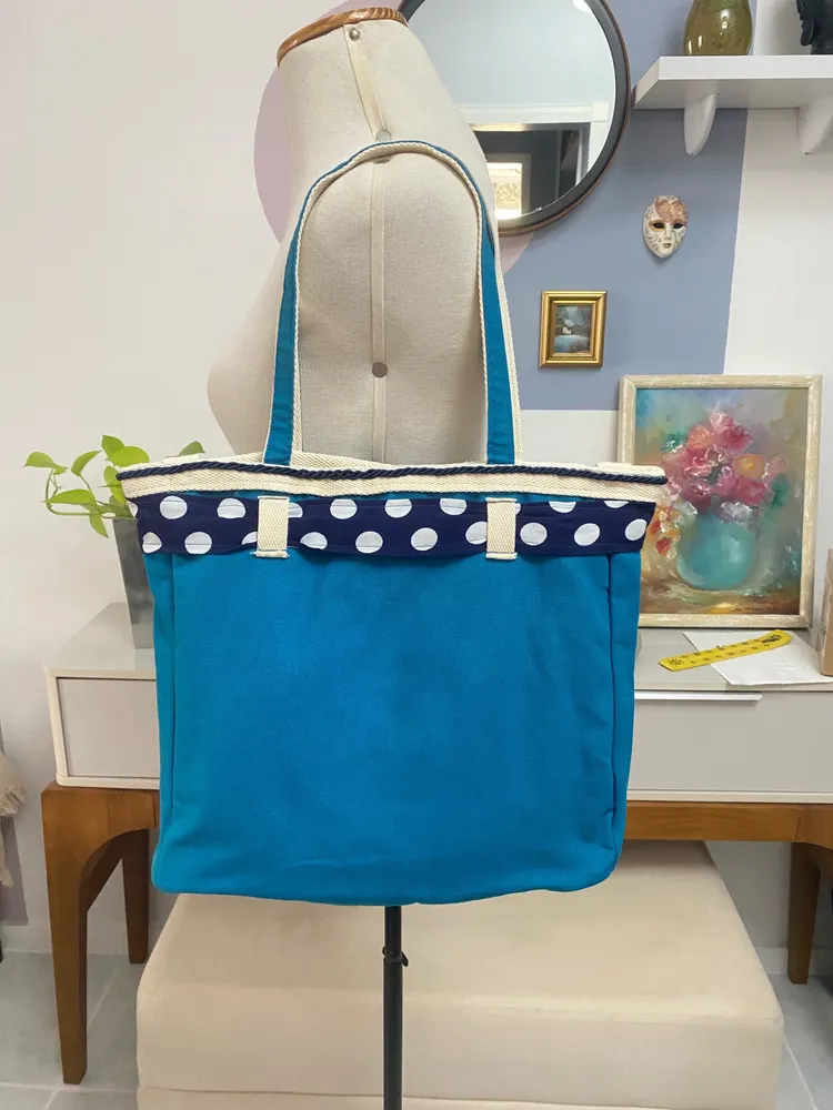 Bolsa grande em juta e viscose forrada