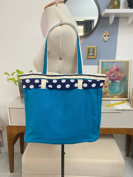 Bolsa grande em juta e viscose forrada
