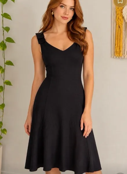 Vestido de festa  preto forrado da Rubinella.     44