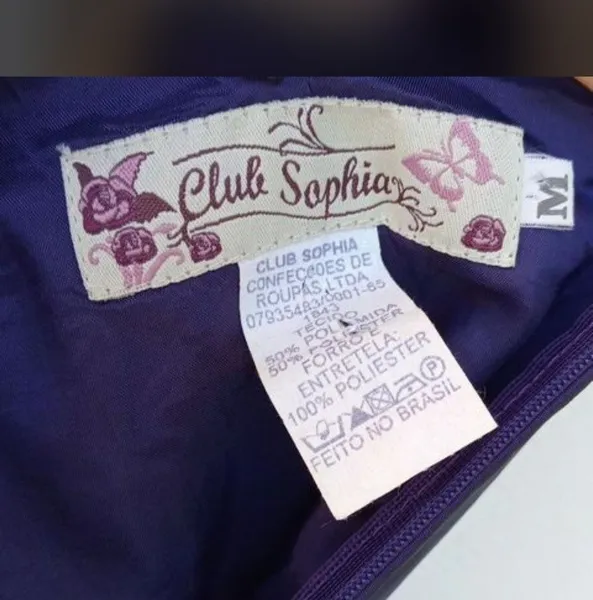 Vestido roxo e preto anos 2000 com detalhe de flor e alças