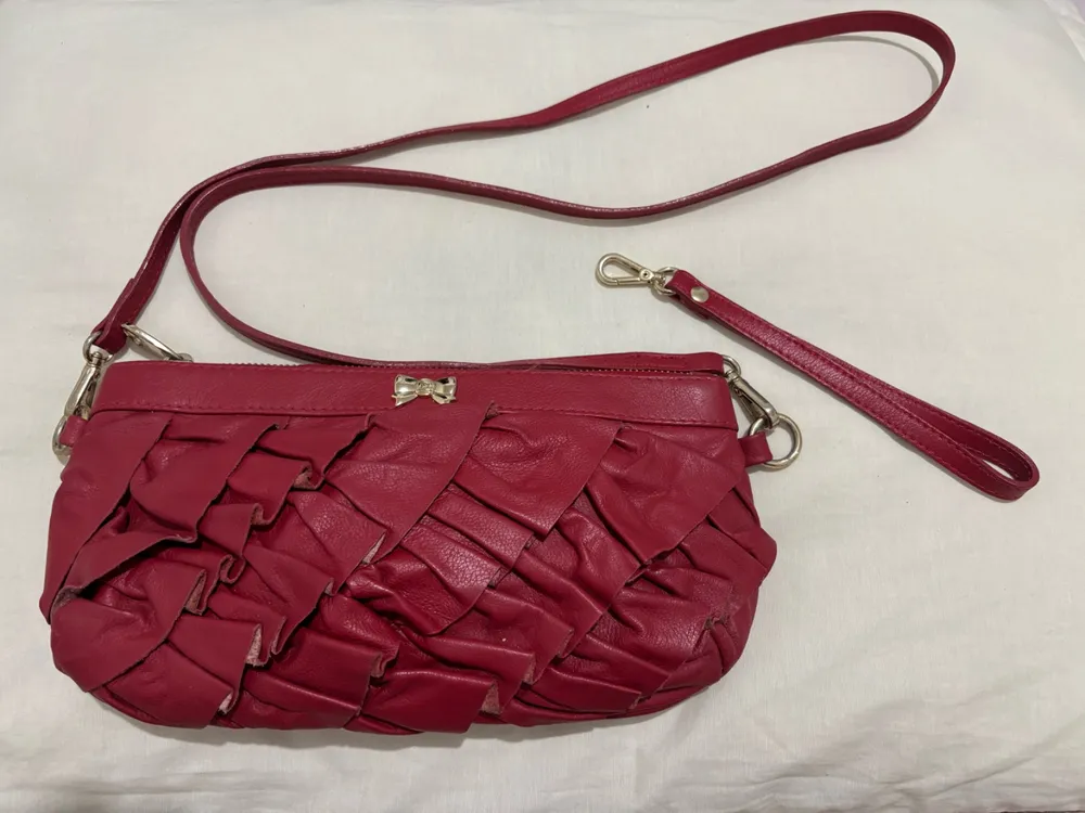 Bolsa Transversal em couro - Vermelha