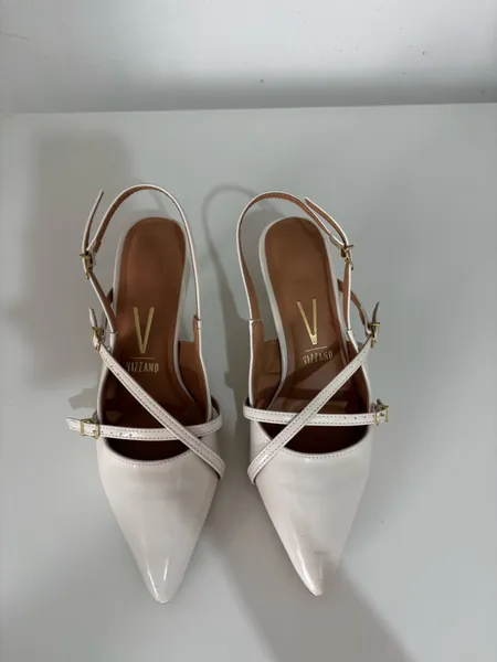 Scarpin Vizzano Bico Fino Nude/Off-White