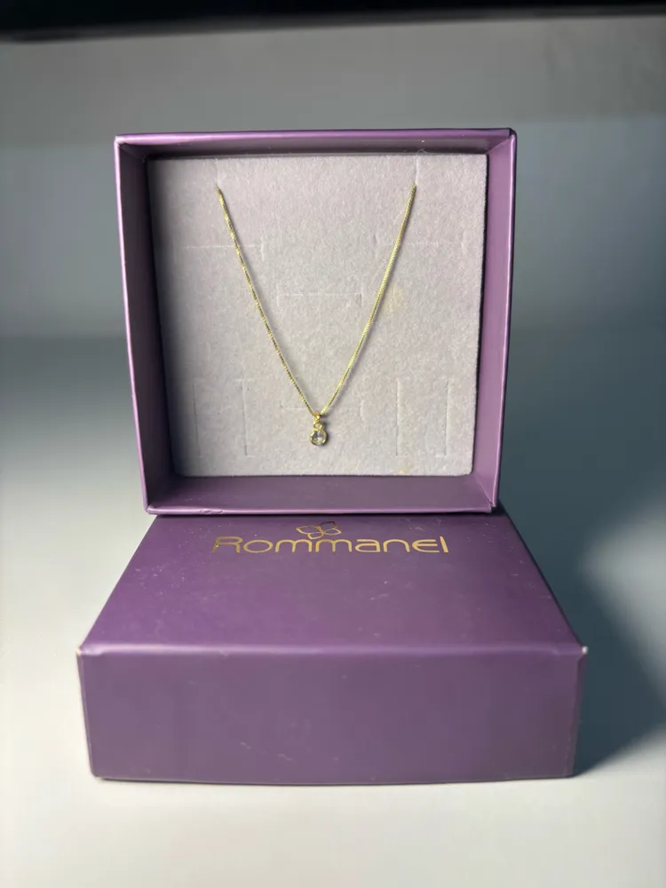 Colar Rommanel Folheado a Ouro com Pingente de Zirconia