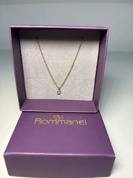 Colar Rommanel Folheado a Ouro com Pingente de Zirconia