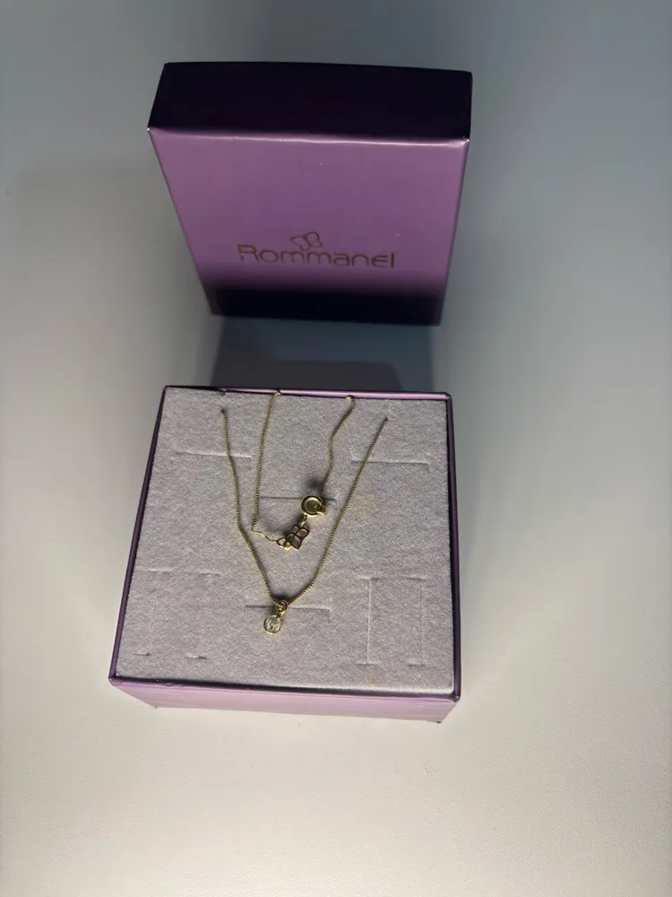 Colar Rommanel Folheado a Ouro com Pingente de Zirconia