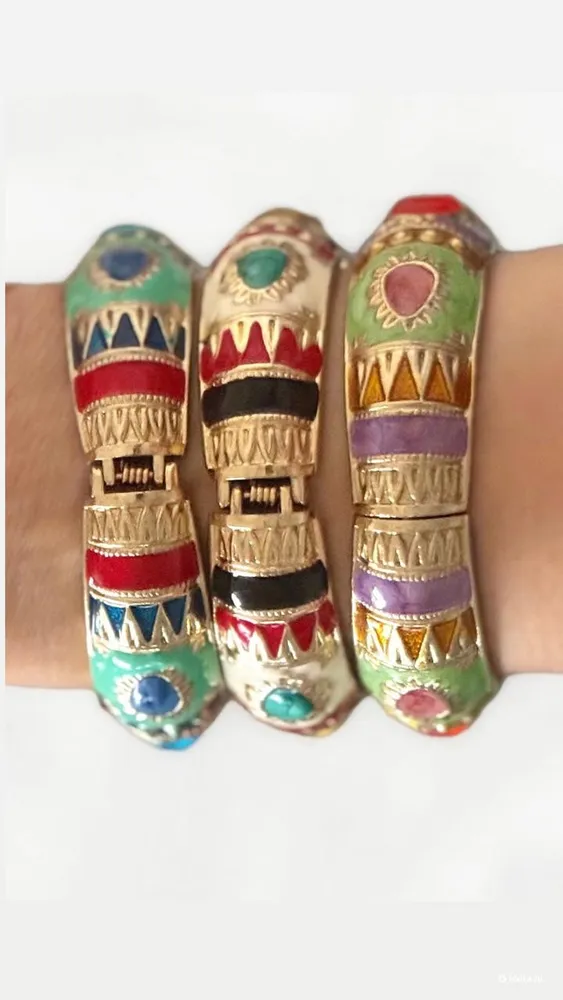 Conjunto 3 pulseiras boho artesanais coloridas