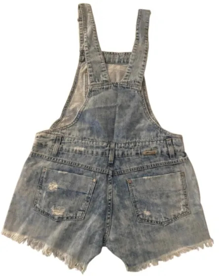 Jardineira jeans destroyed
