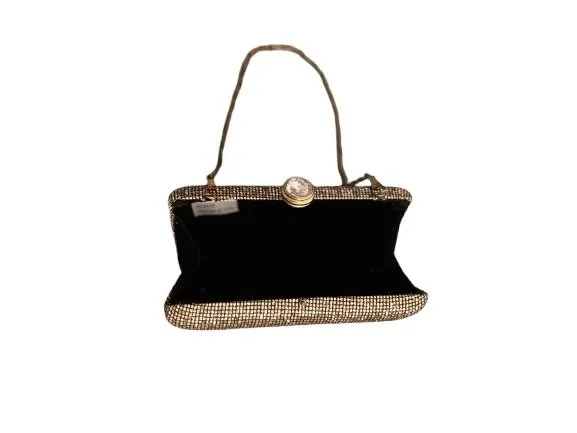 Bolsa clutch vintage metalizada bronze/dourada