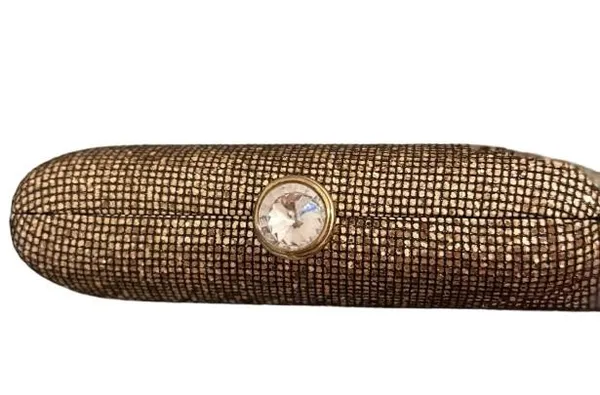 Bolsa clutch vintage metalizada bronze/dourada