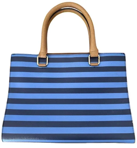 Bolsa azul com listras caramelos