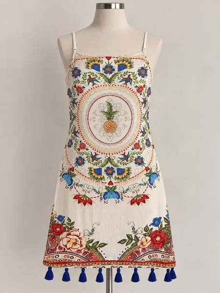 vestido estampado com composição floral da marca Farm