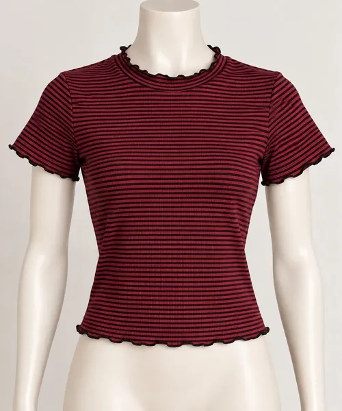 Blusa listrada vinho e preto