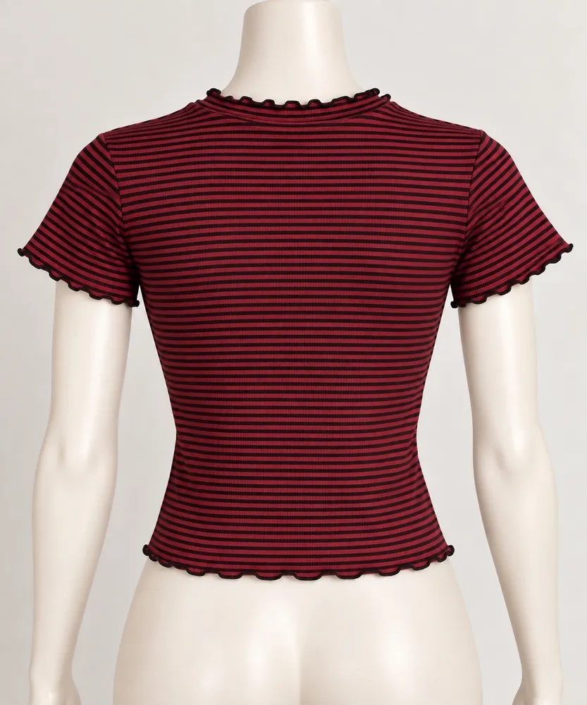 Blusa listrada vinho e preto