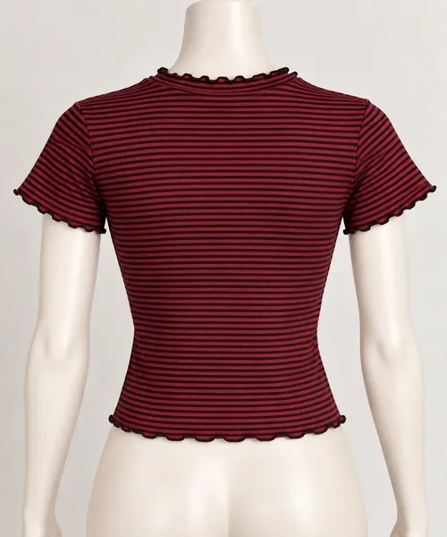 Blusa listrada vinho e preto