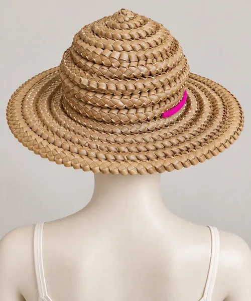 Chapéu de Palha Boho Artesanal com Detalhe de Coração