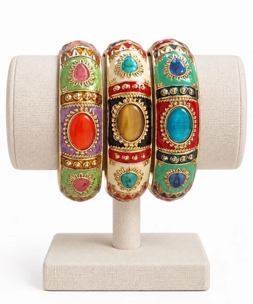 Conjunto 3 pulseiras boho artesanais coloridas