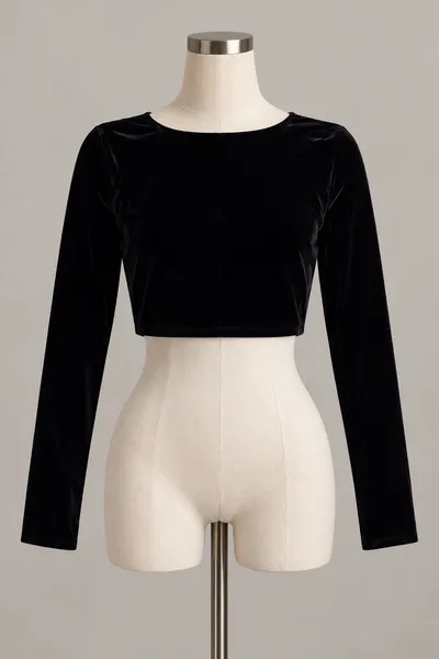 Cropped preta manga longa da marca Hollister